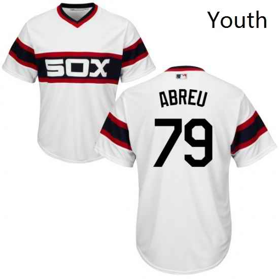 Youth Majestic Chicago White Sox 79 Jose Abreu Replica White 2013 Alternate Home Cool Base MLB Jersey